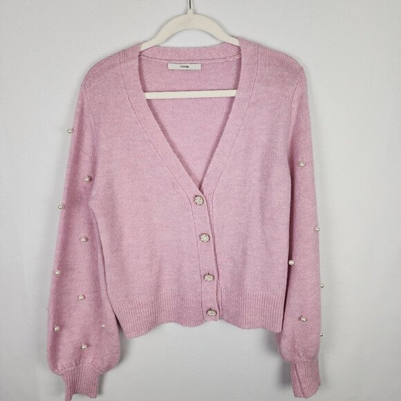 George ASDA Sweaters - George ASDA Pearl Sleeve Button Up Cardigan M